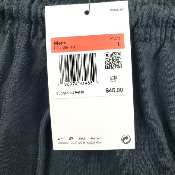 Nike Size Large Sportswear Club Knit Shorts Black Men FQ 4359-010 Retail $45 NEW - Picture 2 of 8